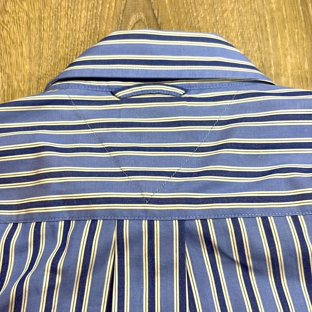 Vintage Tommy Hilfiger Stripe Dress Shirt Crest Embroidery